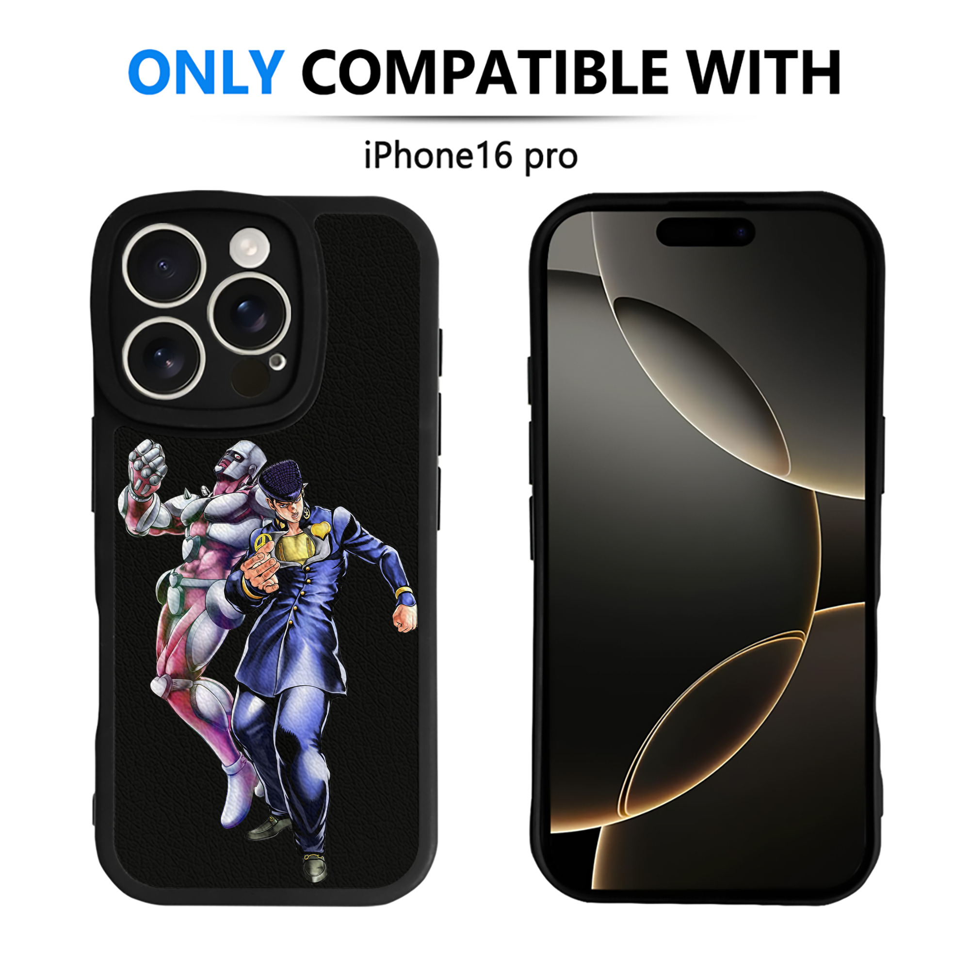 （画像用） ジョジョの奇妙な冒険 ひがしかた じょうすけ JoJo's Bizarre Adventure Higashikata Josuke 【iPhone 16シリーズ対応】シリコンスマホケース（レザー調） 材質：シリコン